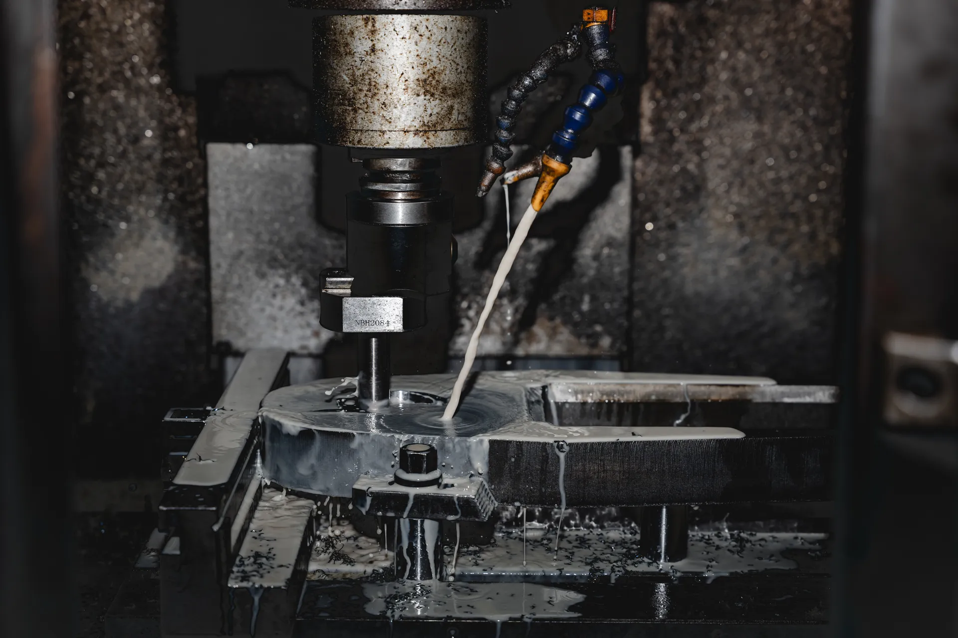 Drilling holes in steel plate